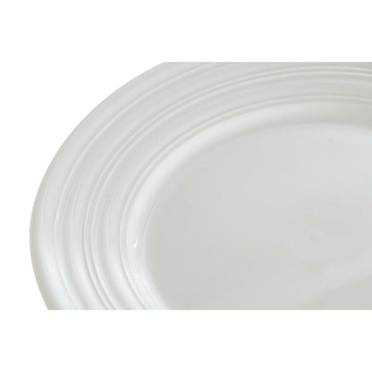 DKD Home Decor White Porcelain Flat Plate 19 x 19 x 2 cm