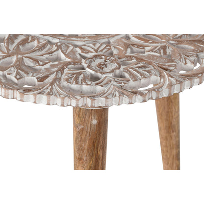 Set of 2 Home ESPRIT tables Natural White 45 x 45 x 45 cm