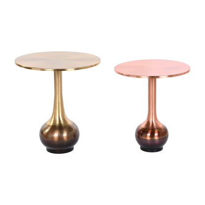 Set of 2 Home ESPRIT tables Golden Copper 46 x 46 x 51 cm