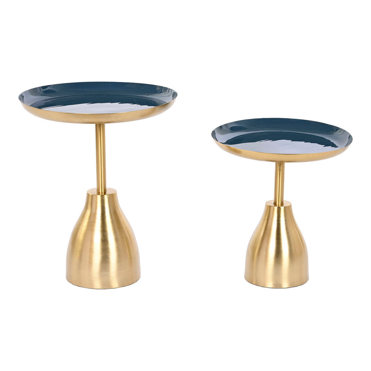 Set of 2 Home ESPRIT tables Blue Gold 40.5 x 40.5 x 48 cm