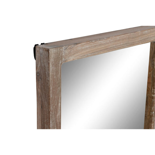 Home ESPRIT Natural Teak Recycled Wood Alpine Window Wall Mirror 80 x 4 x 120 cm