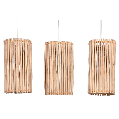 Home ESPRIT Ceiling Lamp Natural White Eucalyptus Wood 50 W 20 x 20 x 40 cm