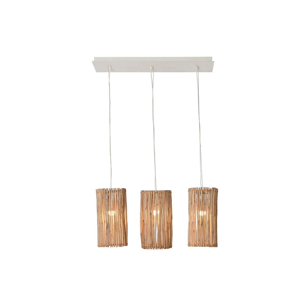 Home ESPRIT Ceiling Lamp Natural White Eucalyptus Wood 50 W 20 x 20 x 40 cm