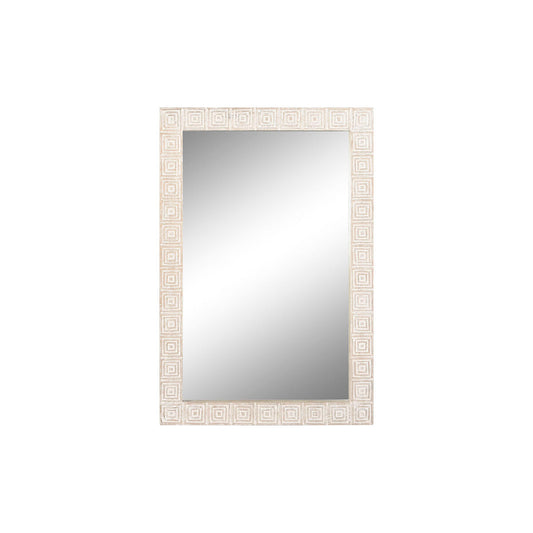 Home ESPRIT Wall Mirror Natural White Indian Mango Wood 94 x 3 x 140 cm