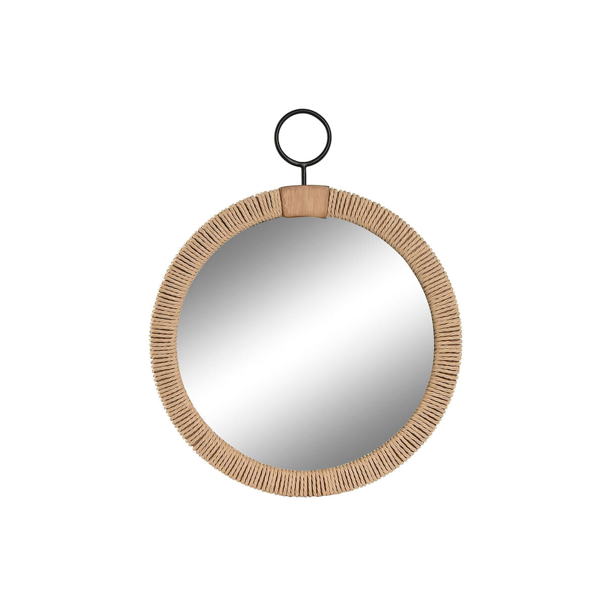 Home ESPRIT Natural Rope Fir Wall Mirror Mediterranean Mirror 40 x 3.5 x 50 cm