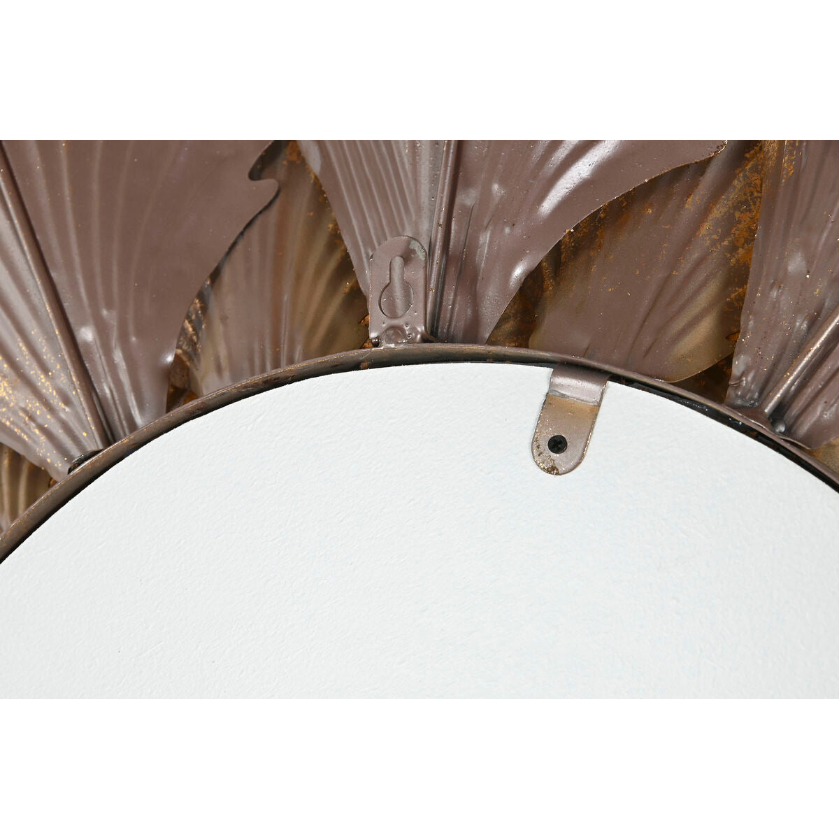 Home ESPRIT Wall Mirror Gold Metal Plant Leaf 76.5 x 8 x 76.5 cm