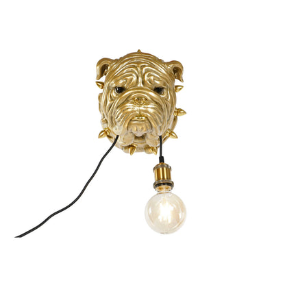 Home ESPRIT Wall Lamp Gold Resin 50 W Modern Bulldog 220 V 25 x 23 x 29 cm