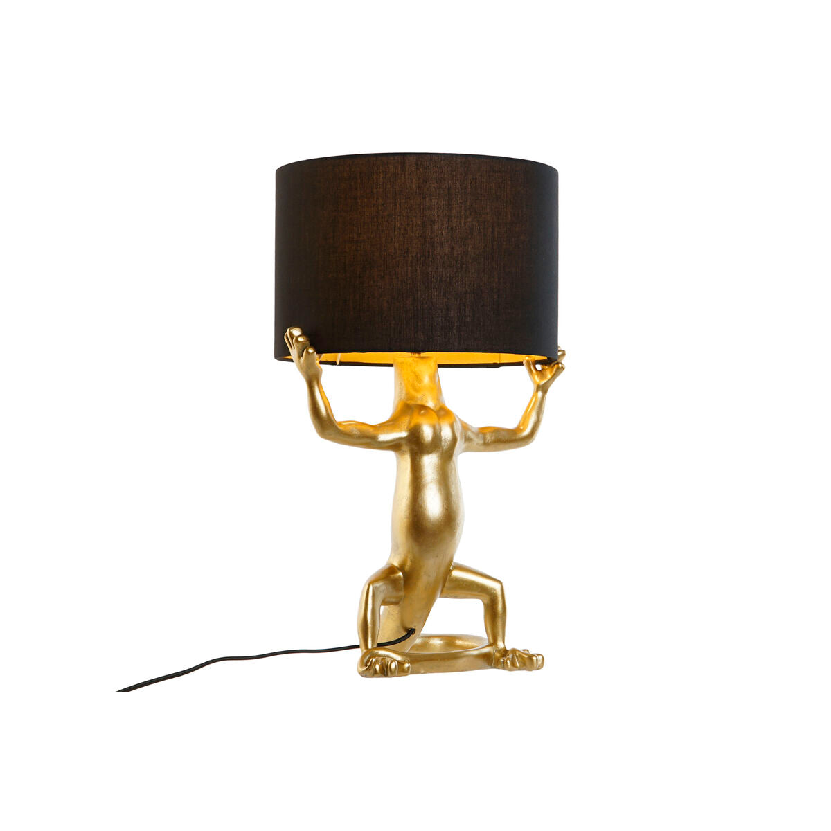 Home ESPRIT Black Golden Resin Table Lamp 50 W 220 V 31 x 28 x 50 cm (2 Units)