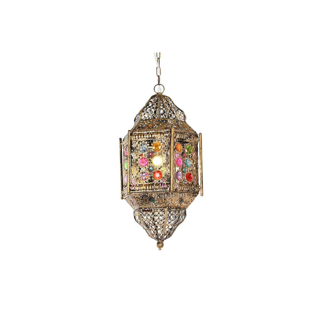 Home ESPRIT Ceiling Lamp Multicolour Gold Metal 50 W 29 x 26 x 105 cm