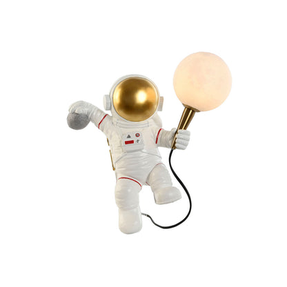 Home ESPRIT Wall Lamp White Gold Metal Resin Modern Astronaut 26 x 21.6 x 33 cm