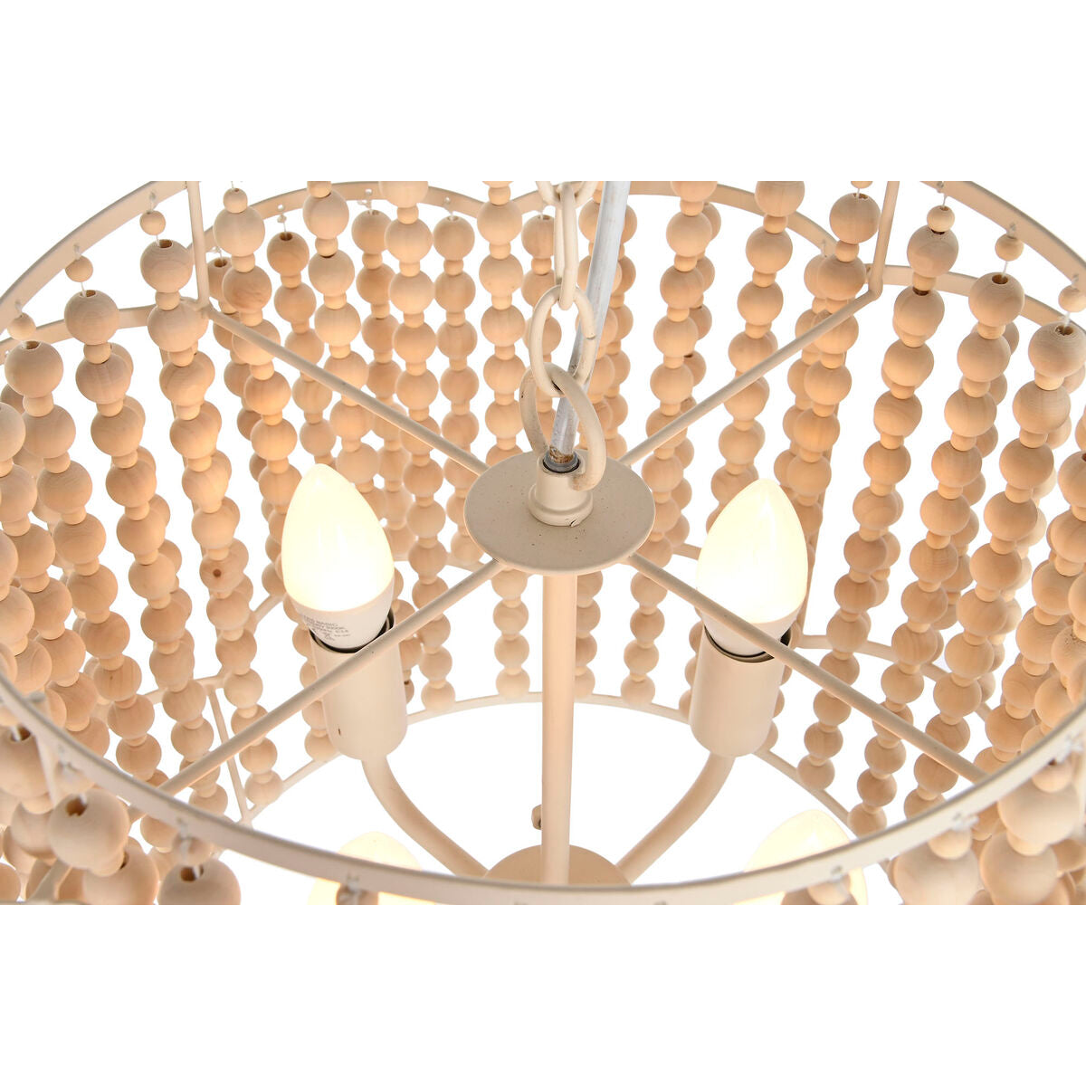 Home ESPRIT Ceiling Lamp White Light Brown Wood Metal 25 W 38 x 38 x 29 cm