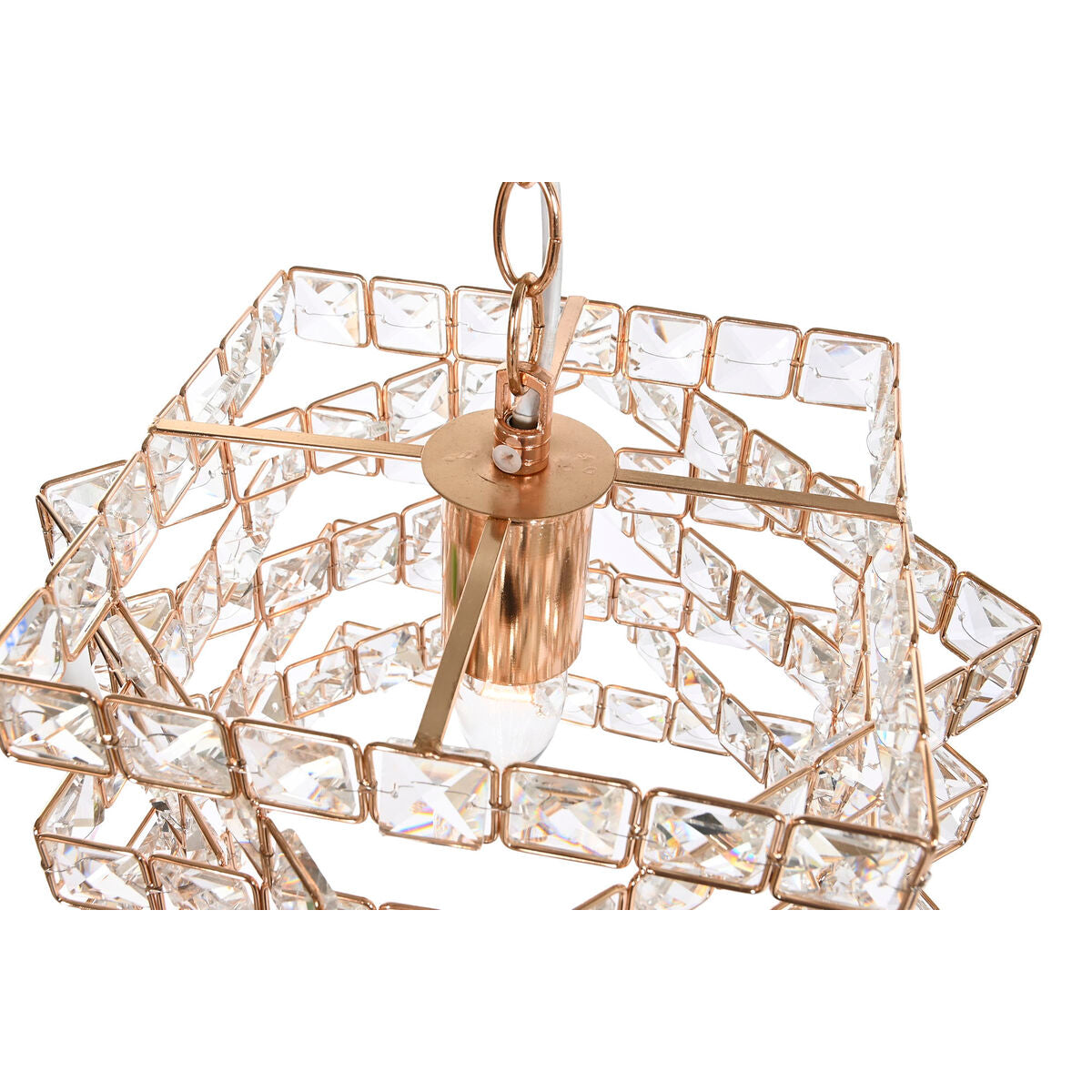 Home ESPRIT Ceiling Lamp Transparent Gold Metal Glass 30 x 30 x 26 cm