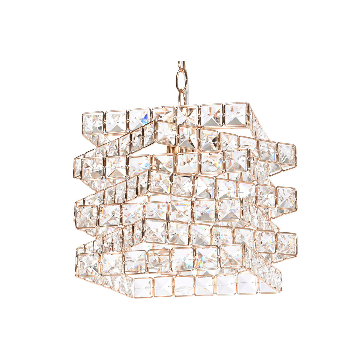 Home ESPRIT Ceiling Lamp Transparent Gold Metal Glass 30 x 30 x 26 cm