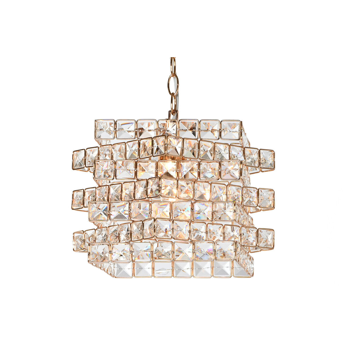 Home ESPRIT Ceiling Lamp Transparent Gold Metal Glass 30 x 30 x 26 cm