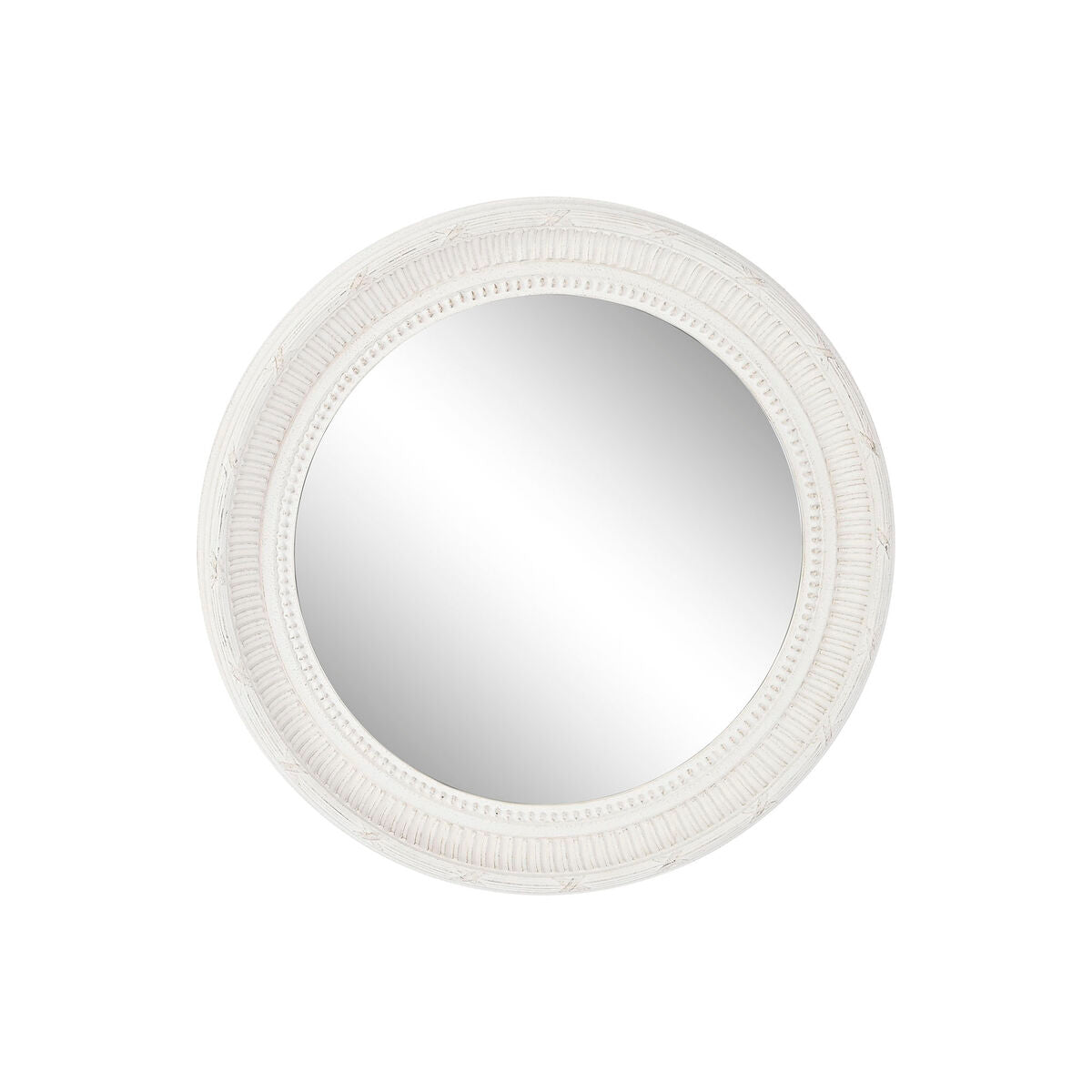 Home ESPRIT Wall Mirror White Wood 66 x 5 x 66 cm