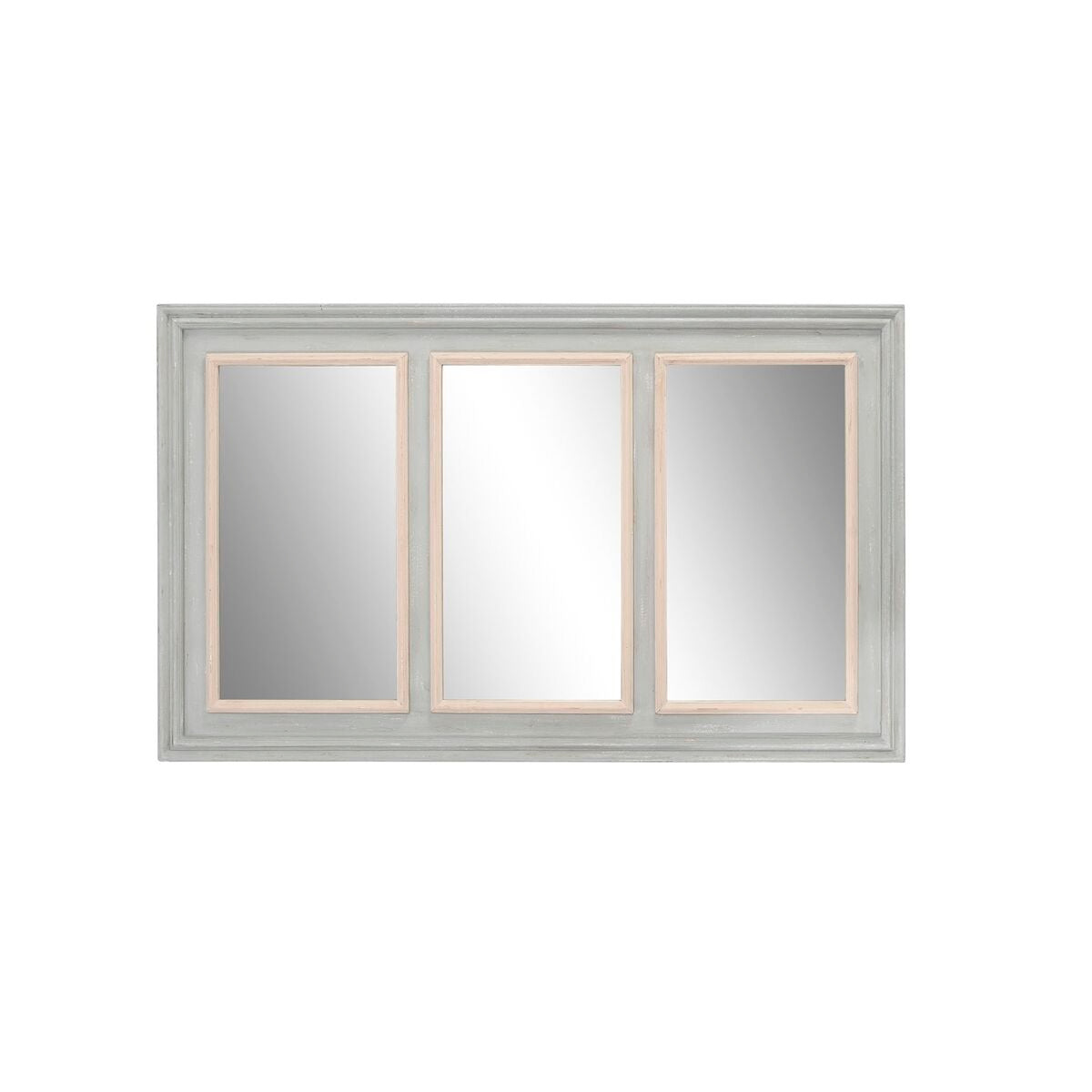 Home ESPRIT Wall Mirror White Grey Wood 150 x 5 x 90 cm