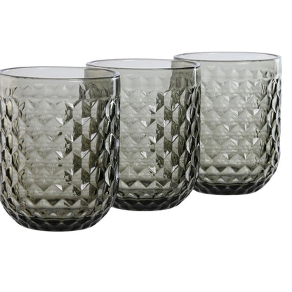 Set de Vasos Home ESPRIT Gris Cristal 240 ml (6 Unidades)