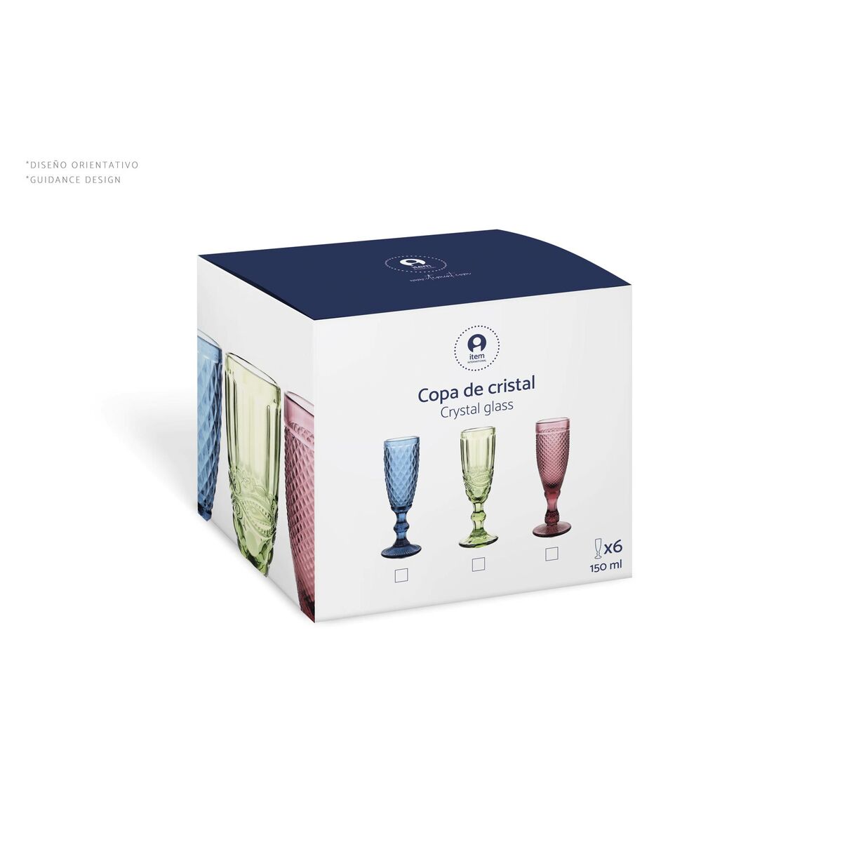 Set de Vasos Home ESPRIT Gris Cristal 240 ml (6 Unidades)