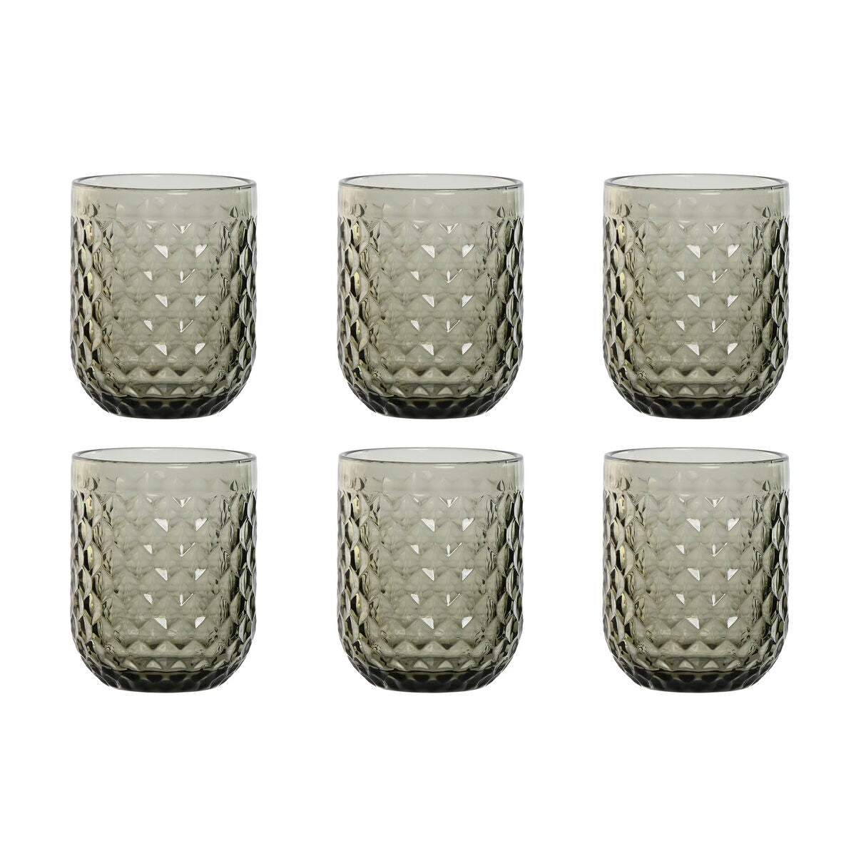 Set de Vasos Home ESPRIT Gris Cristal 240 ml (6 Unidades)