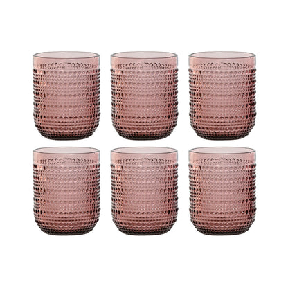 Set de Vasos Home ESPRIT Rosa Cristal 240 ml (6 Unidades)