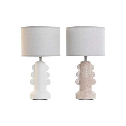 Home ESPRIT Table Lamp White Beige Stoneware 40 W 220 V 23 x 23 x 41 cm (2 Units)