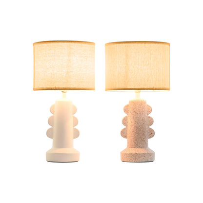 Home ESPRIT Table Lamp White Beige Stoneware 40 W 220 V 23 x 23 x 41 cm (2 Units)