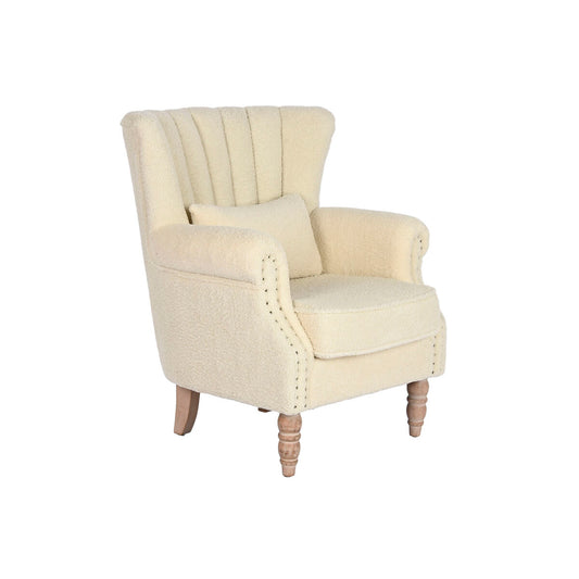 Home ESPRIT Armchair Natural White Rubber Wood 73 X 65 X 87 cm