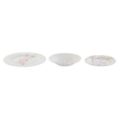 Set de Vajilla Home ESPRIT Blanco Verde Rosa Porcelana 18 Piezas 27 x 27 x 2 cm