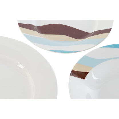 Home ESPRIT Dinnerware Set Blue Green Tropical Porcelain 18 Pieces 27 x 27 x 2 cm