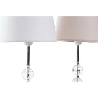 Home ESPRIT Table Lamp White Beige Metal Glass 50 W 220 V 23 x 23 x 46 cm (2 Units)