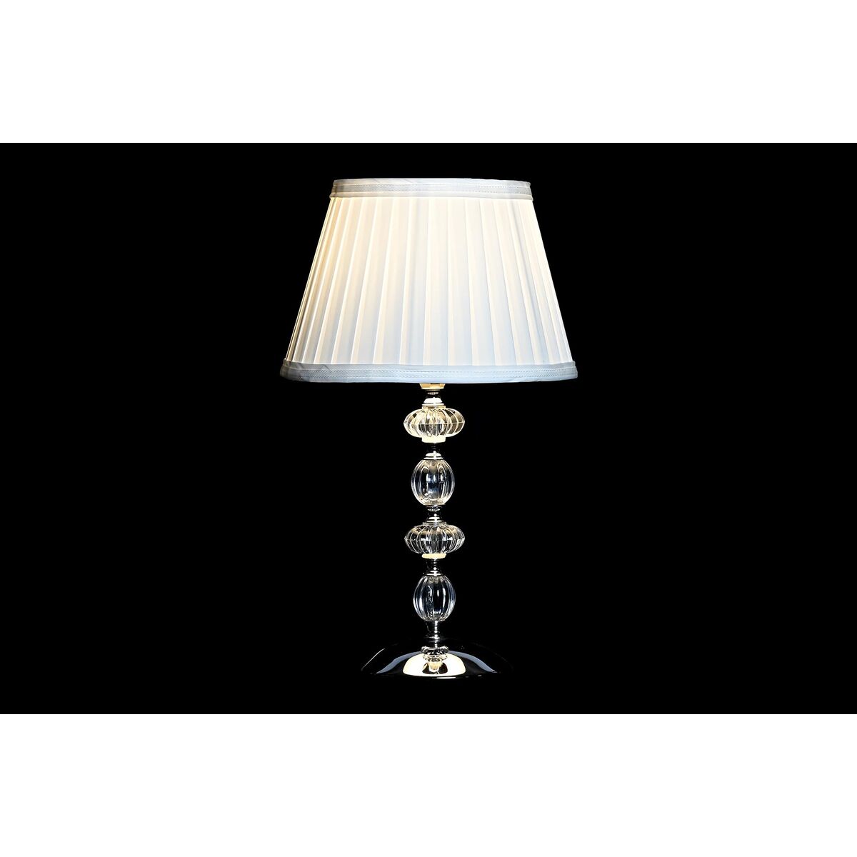 Home ESPRIT Table Lamp White Beige Metal Glass 25 x 25 x 42 cm (2 Units)