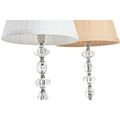 Home ESPRIT Table Lamp White Beige Metal Glass 25 x 25 x 42 cm (2 Units)