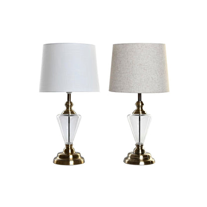 Home ESPRIT Table Lamp White Beige Metal Glass 35 x 35 x 69 cm (2 Units)