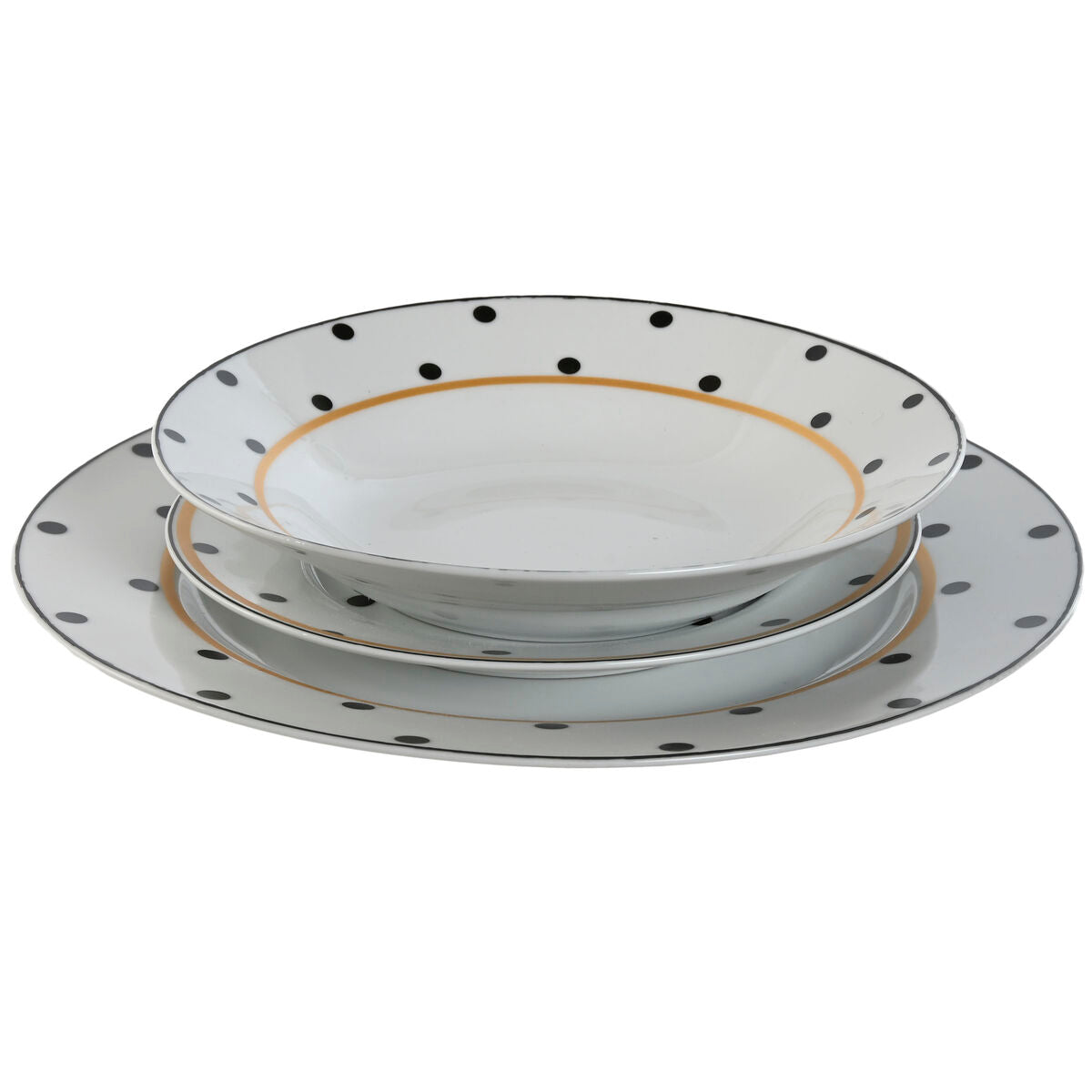 Set de Vajilla Home ESPRIT Blanco Porcelana 18 Piezas 27 x 27 x 2 cm