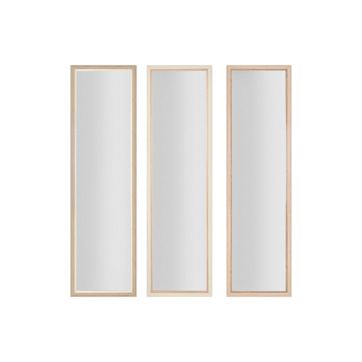 Home ESPRIT Wall Mirror White Brown Beige Grey Glass Polystyrene 35 x 2 x 132 cm (4 Units)