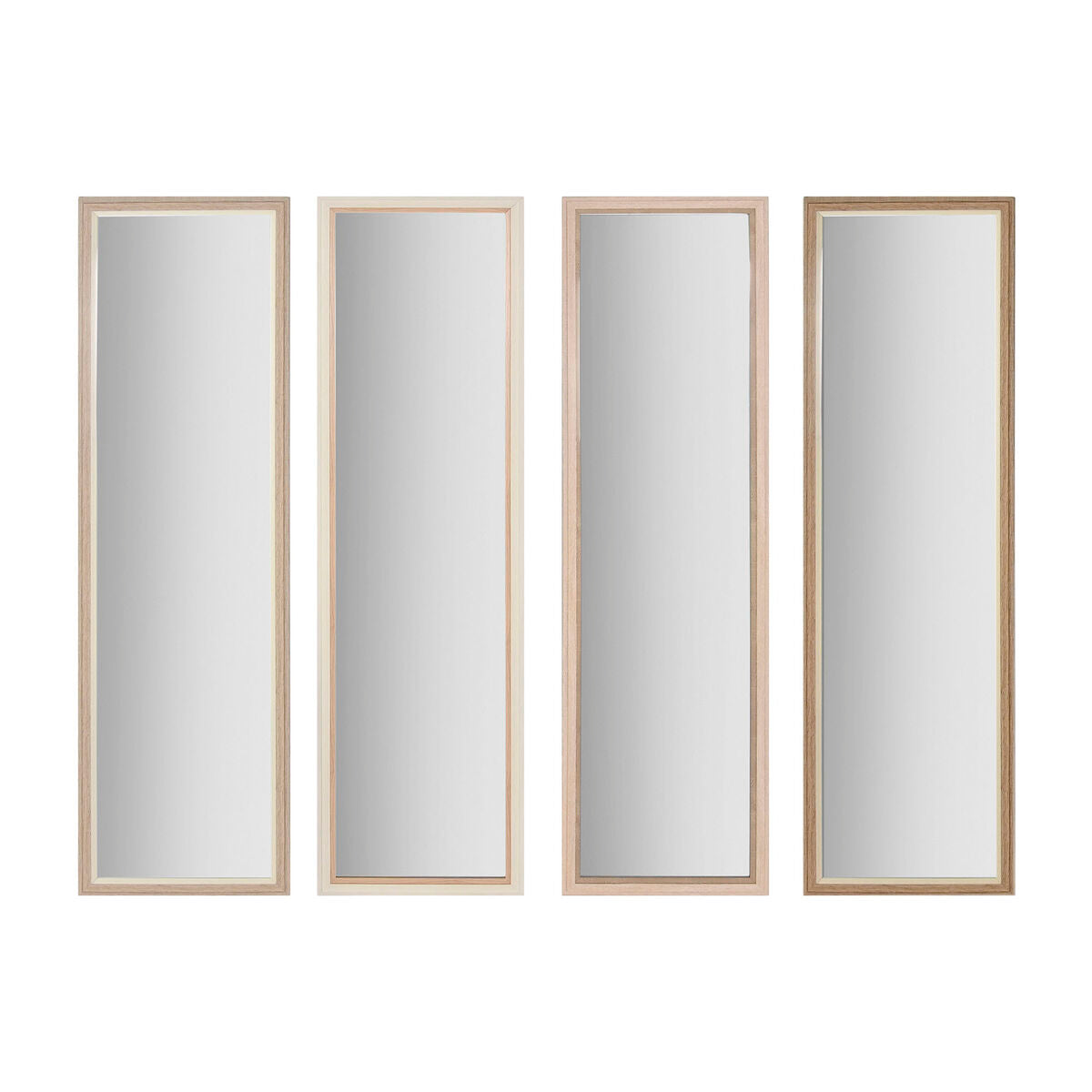 Home ESPRIT Wall Mirror White Brown Beige Grey Glass Polystyrene 35 x 2 x 132 cm (4 Units)