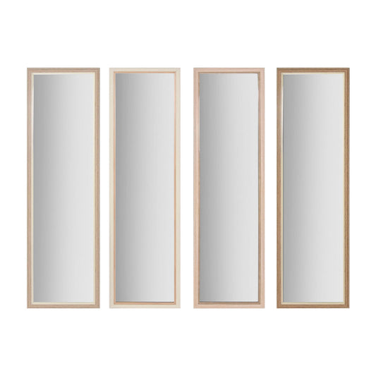 Espejo de pared Home ESPRIT Blanco Marrón Beige Gris Cristal Poliestireno 35 x 2 x 132 cm (4 Unidades)