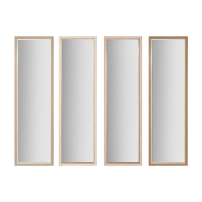 Espejo de pared Home ESPRIT Blanco Marrón Beige Gris Cristal Poliestireno 35 x 2 x 132 cm (4 Unidades)