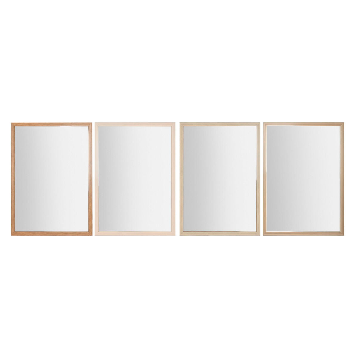 Home ESPRIT Wall Mirror White Brown Beige Grey Glass Polystyrene 66 x 2 x 92 cm (4 Units)