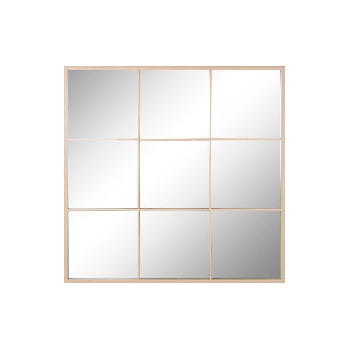 Home ESPRIT Wall Mirror Beige Scandi Window 90 x 2 x 90 cm