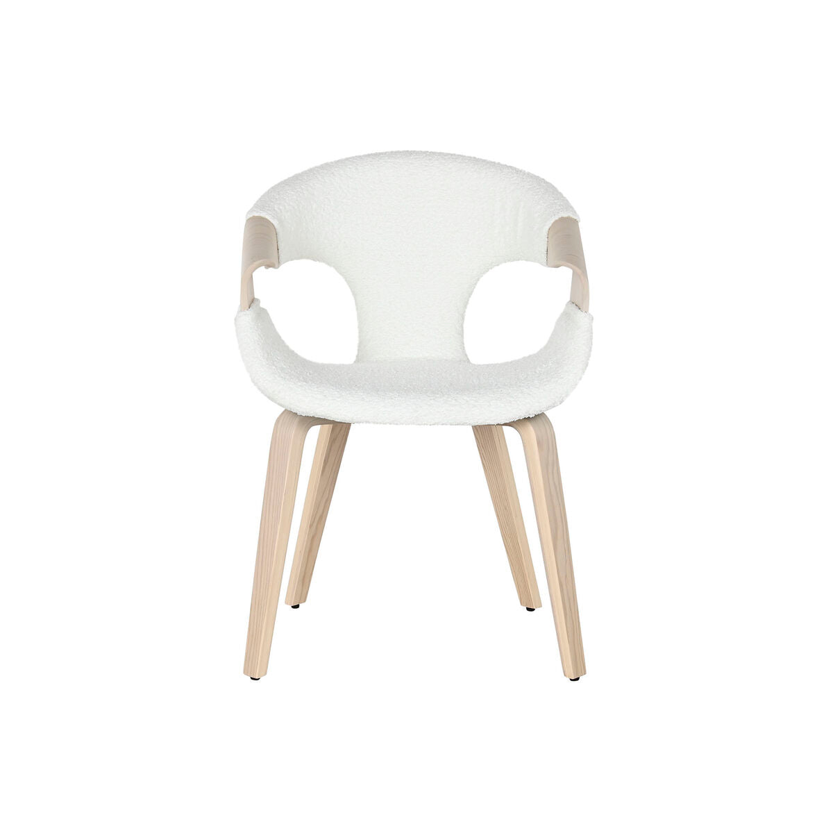 Home ESPRIT Dining Chair White Polyester Wood 55.5 x 67.5 x 80.5 cm