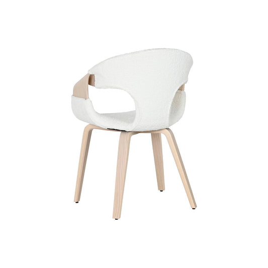 Silla de Comedor Home ESPRIT Blanco Poliéster Madera 55,5 x 67,5 x 80,5 cm