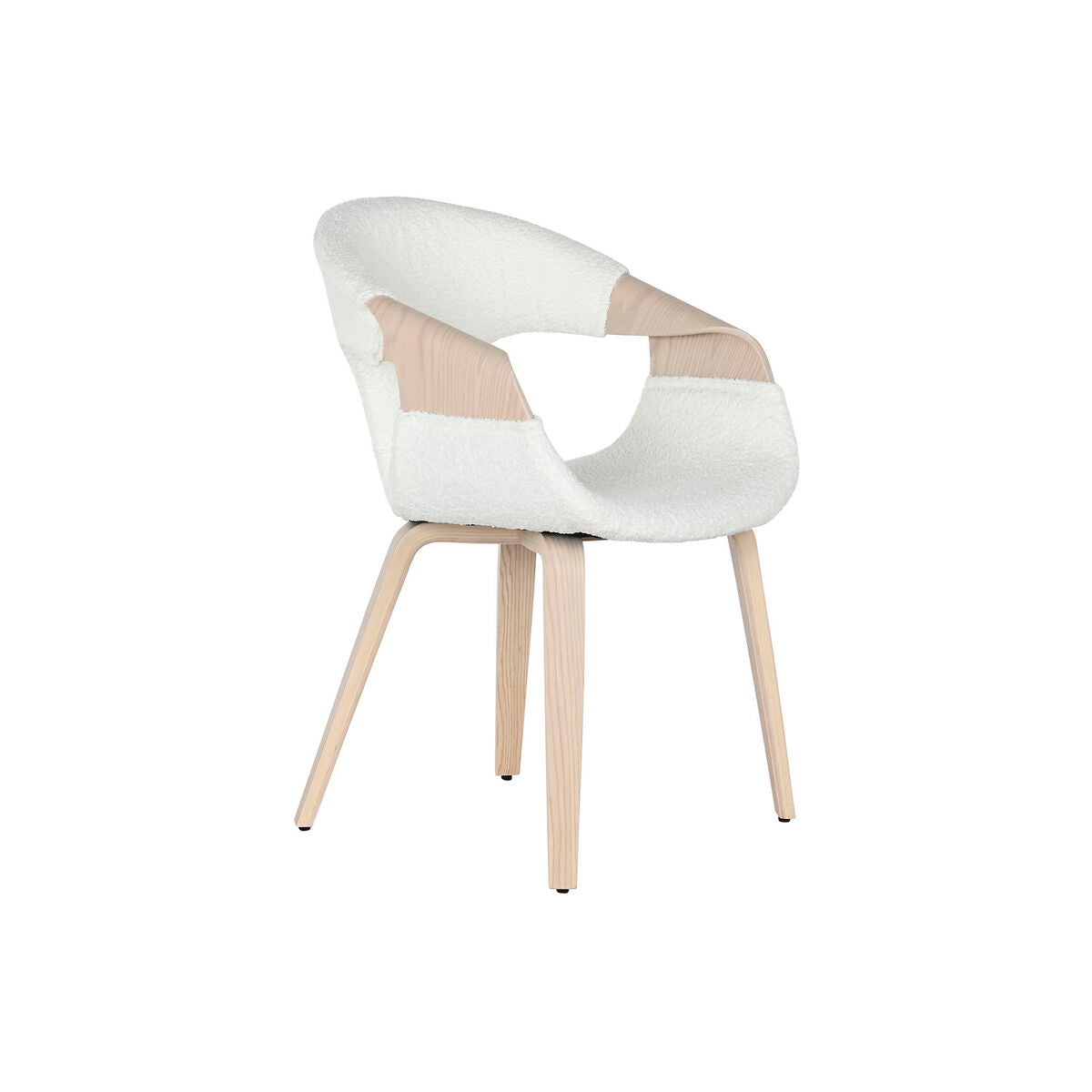 Home ESPRIT Dining Chair White Polyester Wood 55.5 x 67.5 x 80.5 cm