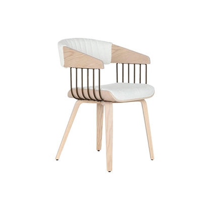 Home ESPRIT Dining Chair White Polyester Wood 51 x 55 x 76.5 cm