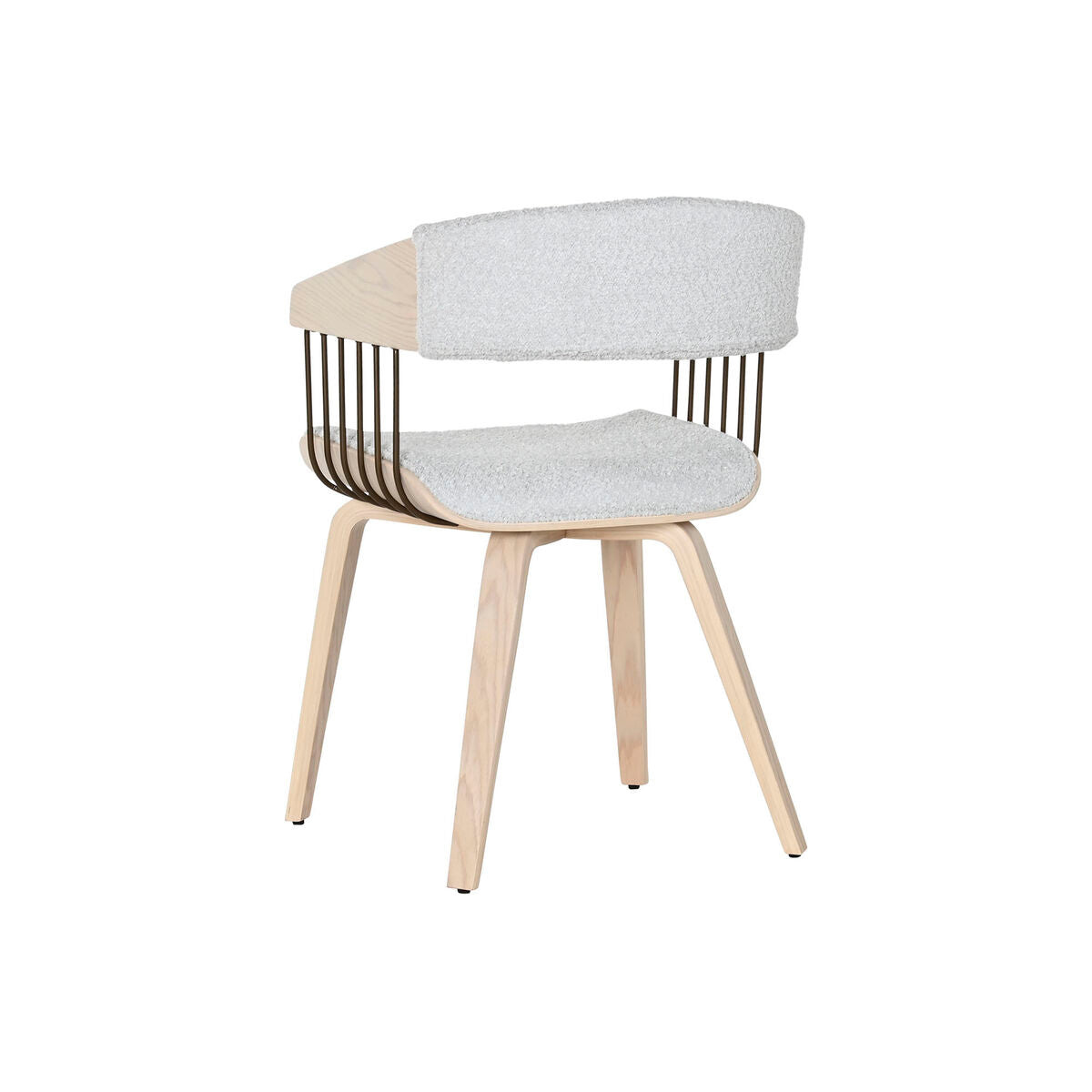 Silla de Comedor Home ESPRIT Gris Poliéster Madera 51 x 55 x 76,5 cm