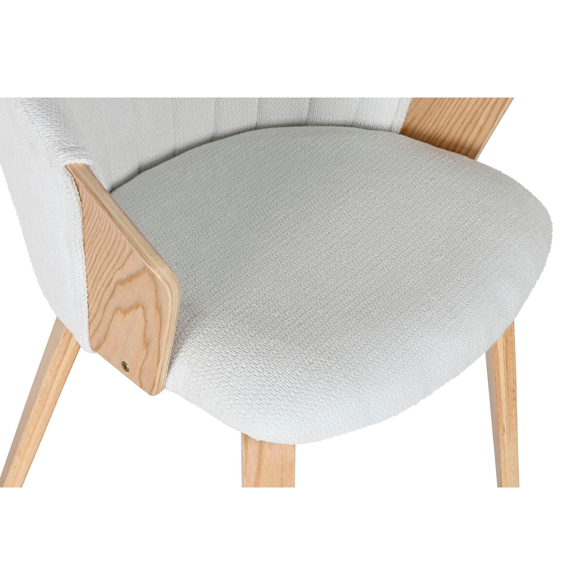 Silla de Comedor Home ESPRIT Blanco Poliéster Madera 60 x 57,5 x 79 cm