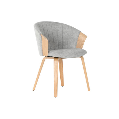 Home ESPRIT Dining Chair Grey Polyester Wood 60 x 57.5 x 79 cm