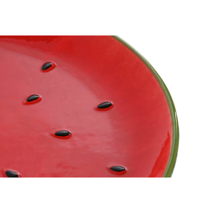 Home ESPRIT Flat Plate Red Green Stoneware Watermelon 27.5 x 27.5 x 3 cm