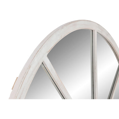 Home ESPRIT Wall Mirror White Fir Neoclassical Window Mirror 150 x 3.5 x 186 cm