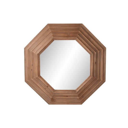 Home ESPRIT Wall Mirror Natural Brown Spruce Modern 119 x 9 x 119 cm